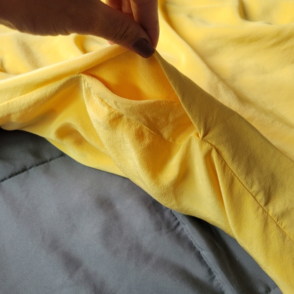 Lavander brown yellow silk dress - Picture 3 of 7